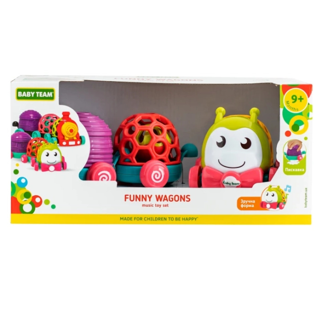 Розвивальні іграшки - Ігровий набір Baby Team Забавні вагончики Гусінь (8672/1)#4