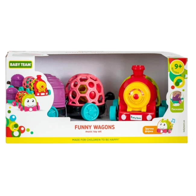Розвивальні іграшки - ​Ігровий набір Baby Team Забавні вагончики Потяг (8672/2)#4