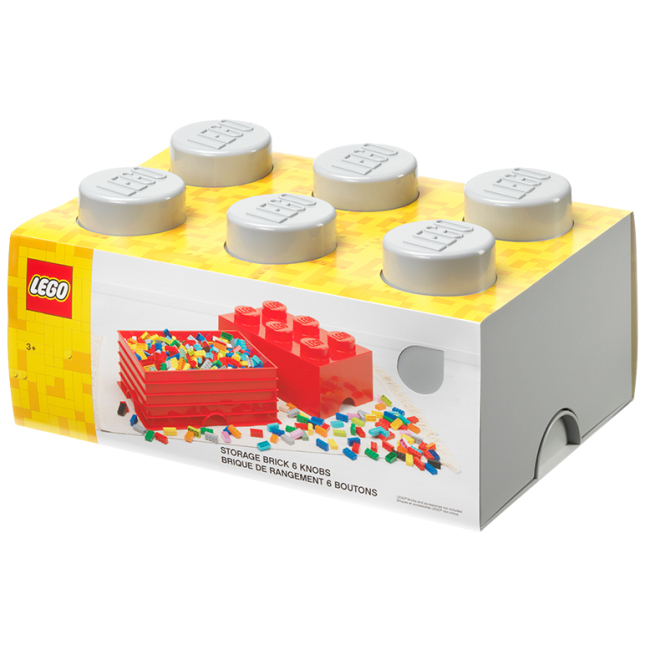 Боксы для игрушек - ​Бокс для хранения LEGO Lifestyle Кирпичик 6 серый (40000805)#2