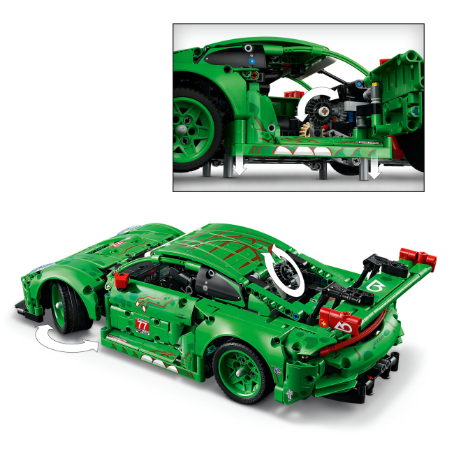 Конструкторы LEGO - Конструктор LEGO Technic Автомобиль Porsche 911 GT3 R REXY AO Racing (42224)#5