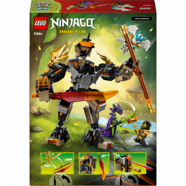 Конструкторы LEGO - Конструктор LEGO NINJAGO Робот Коула для миссии и Дракон Зейн (71854)#3