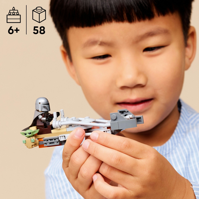 Конструкторы LEGO - Конструктор LEGO Star Wars Скоростной мотоцикл Мандалорца и Грогу (75436)#4