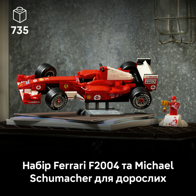 Конструктори LEGO - Конструктор LEGO Icons Ferrari F2004 and Michael Schumacher (11375)#4