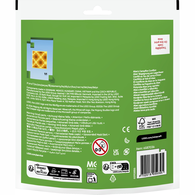 Конструктори LEGO - Конструктор LEGO Minecraft Конфлікт біля багаття Алекса (30732)#3