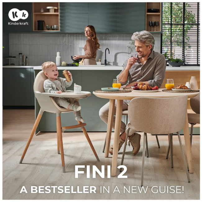 Товари для догляду - Стільчик для годування Kinderkraft Fini 2 Beige 2 в 1 (KHFINI02BEG0000)#2