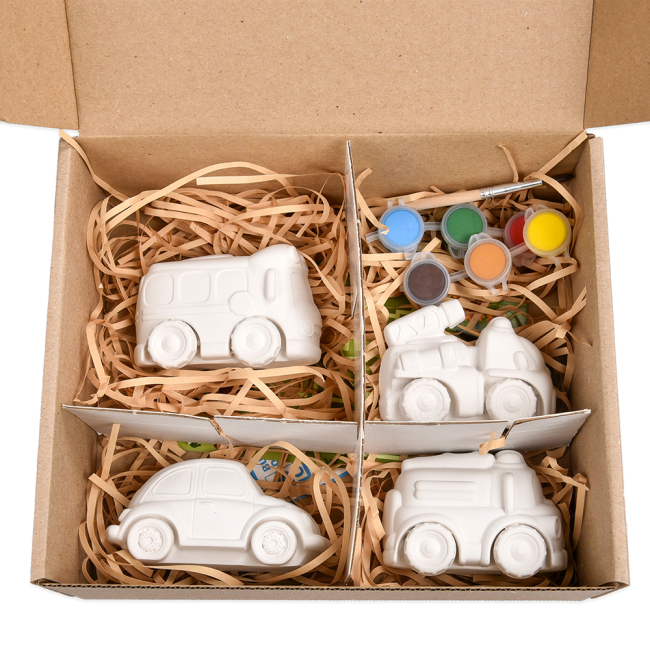 Набори для творчості - ​Набір для творчості Strateg Гіпсова розмальовка Розфарбуй машини (31038)#3