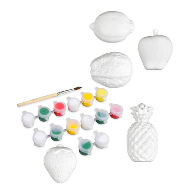 Набори для творчості - Набір для творчості Strateg Гіпсова розмальовка Розфарбуй фрукти (30989)#2