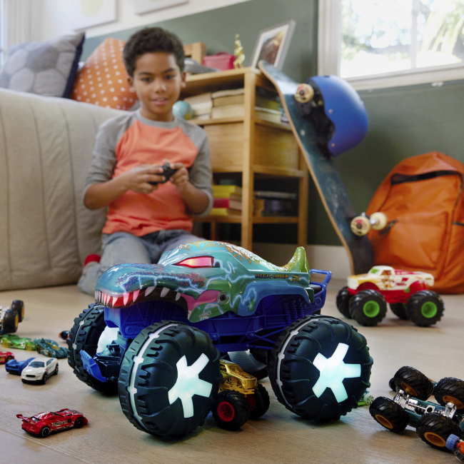 Радиоуправляемые модели - Автомодель на радиоуправлении Hot Wheels Monster Trucks Мега Рекс (JBD90)#7