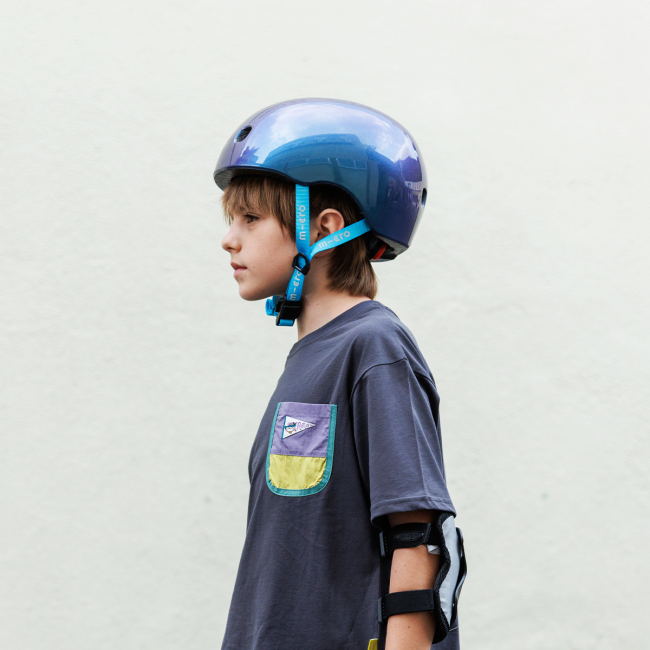 Захисне спорядження - Захисний шолом Micro Неохромовий синій 52–56 см (AC2288BX)#7