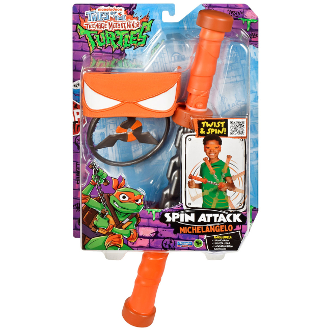 Холодное и метательное оружие - Игровой набор TMNT Мovie III W3 Нунчаки Микеланджело Вращающийся удар (84268)#2