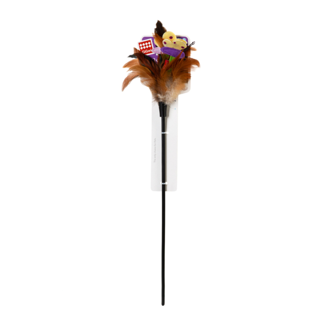 Игрушки для котов - Игрушка для кошек GiGwi Teaser Дразнилка с перьями на стеке (75028)#2
