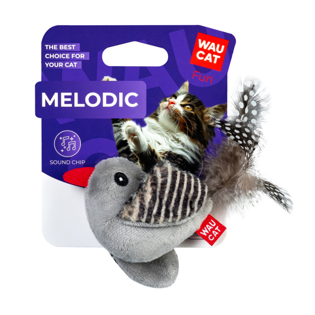 Игрушки для котов - Игрушка для котов WAUCAT Fun Melodic Птичка со звуковым чипом (4823089377247)#2