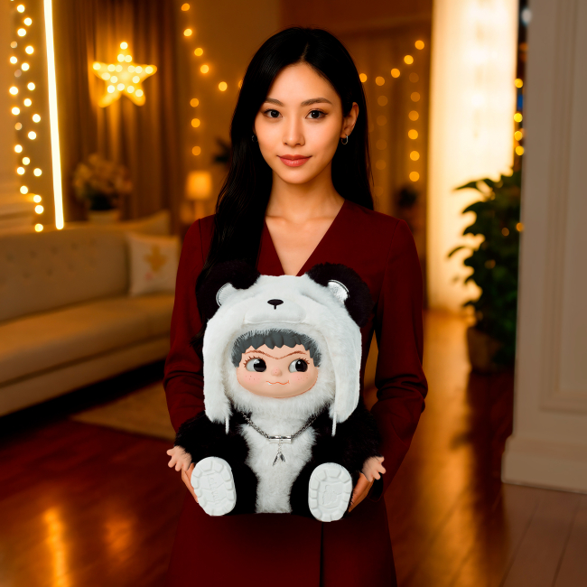 Персонажи мультфильмов - Мягкая игрушка Pop Top Letsvan Wakuku Панда 800% (17WK-P8-P1)#5