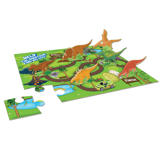 Пазлы - Пазл Maisto Dino Adventure 20 элементов с машинкой и книгой (12679)#3