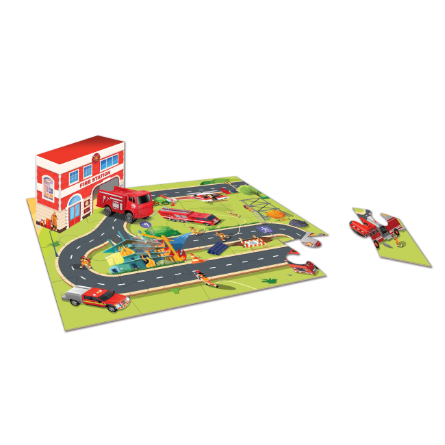 Пазлы - Пазл Maisto Emergency 20 элементов с машинкой красный (12680/2)#4