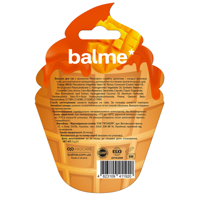 Косметика - ​Бальзам для губ Balme Mango Sorbet 5 г (4823109411920)#4
