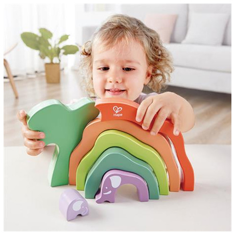 Развивающие игрушки - Деревянная пирамидка Hape Слоненок (E0489)#2