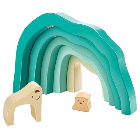 Развивающие игрушки - Деревянная пирамидка Hape Медвежонок (E0490)#2