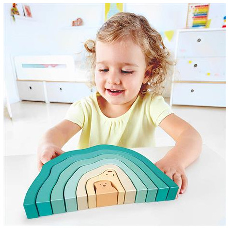 Развивающие игрушки - Деревянная пирамидка Hape Медвежонок (E0490)#4