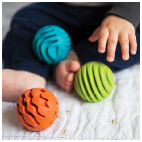 Погремушки, прорезыватели - Прорезыватель-погремушка Fat Brain Toys Sensory Rollers Сенсорные шары 3 шт (F161ML)#3