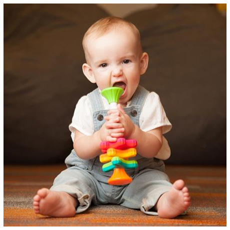 Розвивальні іграшки - Пірамідка-спінер Fat Brain Toys MiniSpinny тактильна (FA134-1)#4