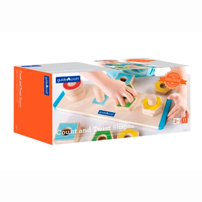 Розвивальні іграшки - Дерев'яна пірамідка Guidecraft Manipulatives Фігури на різьбі (G6901)#3