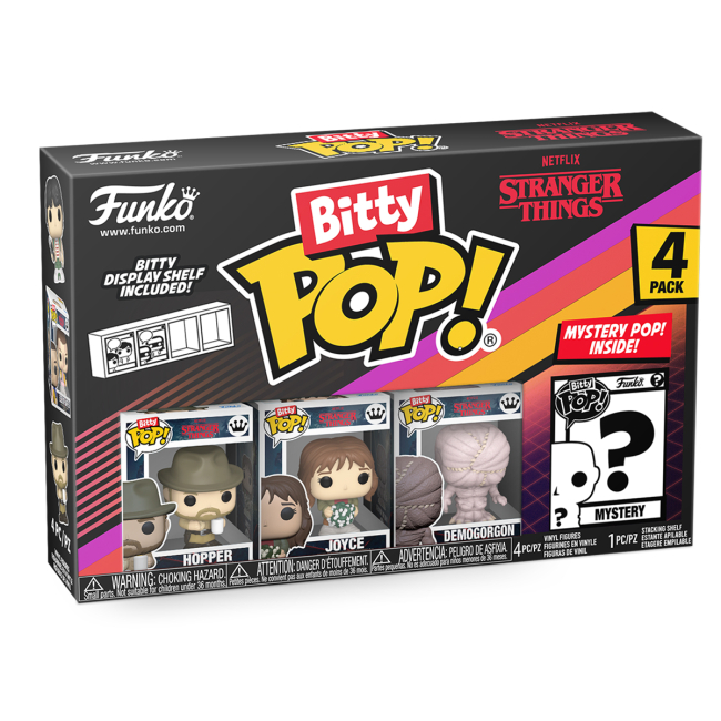 Фигурки персонажей - Набор фигурок Funko Pop Bitty Pop Stranger Things Одиннадцать Хоппер, Джойс, Демогоргон (83663/1)#2