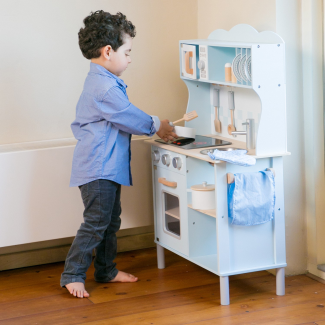 Детские кухни и бытовая техника - Игровой набор New classic toys Современная электрическая кухня синяя (11065)#5