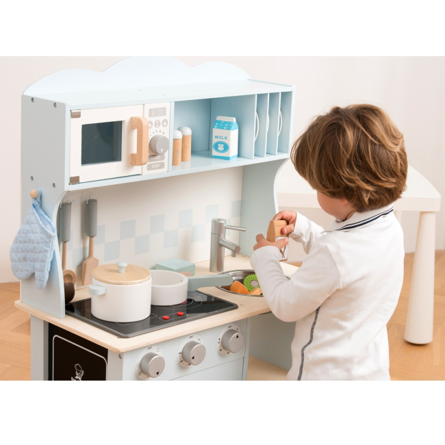 Детские кухни и бытовая техника - Игровой набор New classic toys Современная электрическая кухня синяя (11065)#7