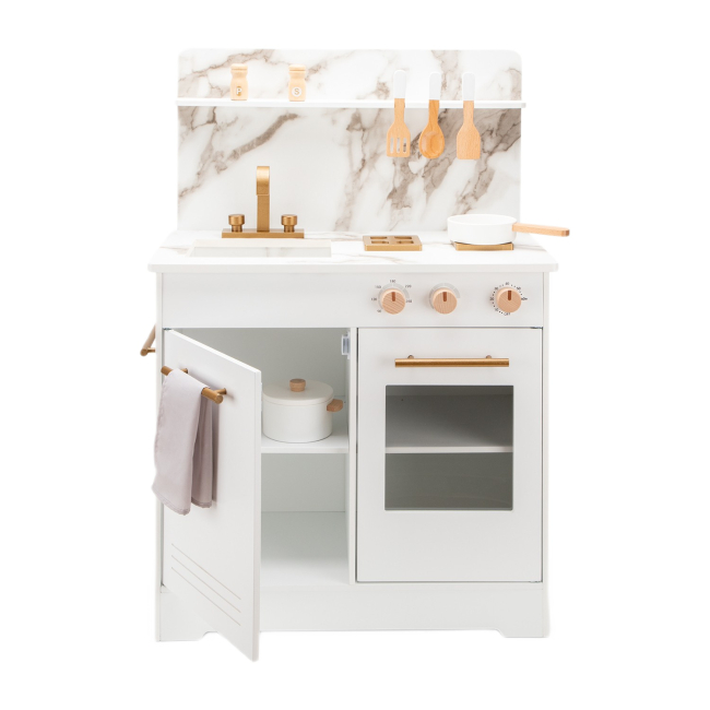 Детские кухни и бытовая техника - Игровой набор New classic toys Мини-кухня белая с мрамором (11042)#5