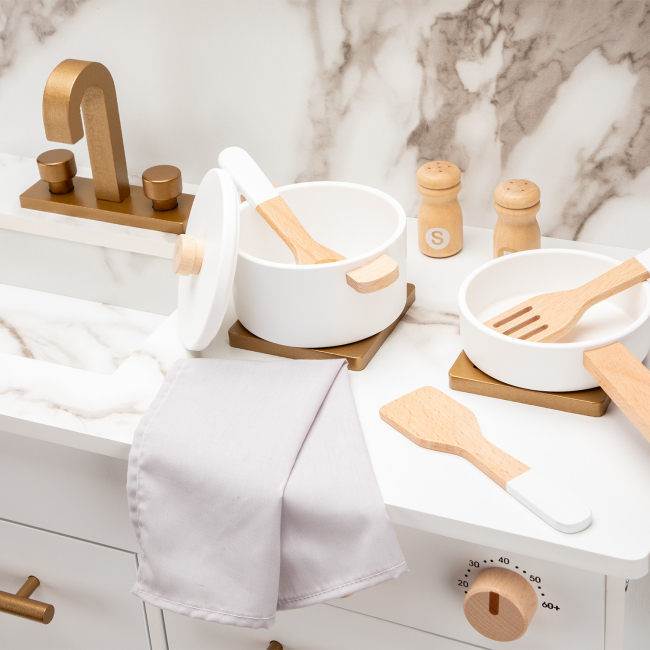 Детские кухни и бытовая техника - Игровой набор New classic toys Мини-кухня белая с мрамором (11042)#6