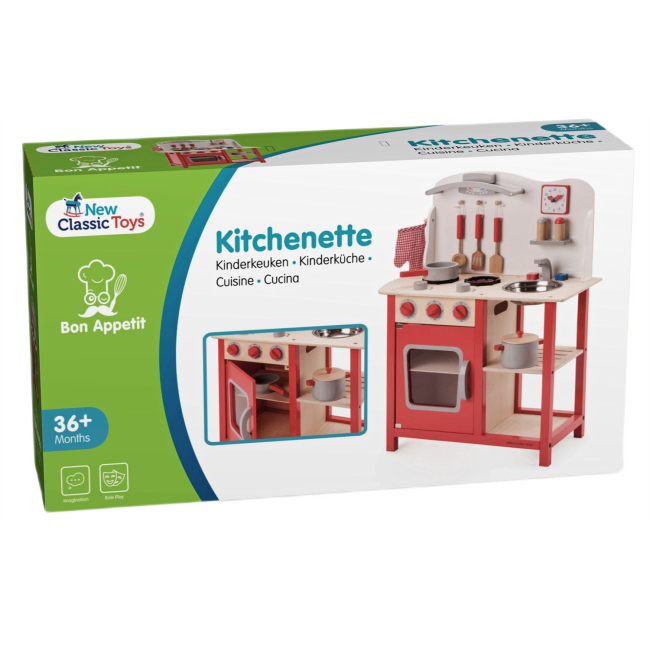 Детские кухни и бытовая техника - Игровой набор New classic toys Игровая кухня Bon appetit красная (11055)#4