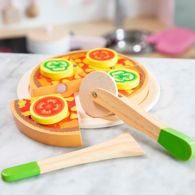 Детские кухни и бытовая техника - Игровой набор New classic toys Пицца овощная (10587)#3