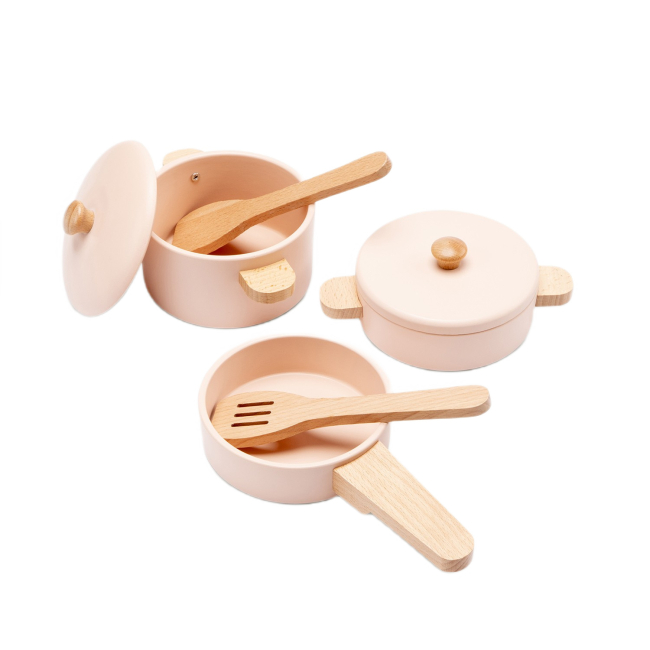 Детские кухни и бытовая техника - Игровой набор New classic toys Посуда розовая (10646)#2