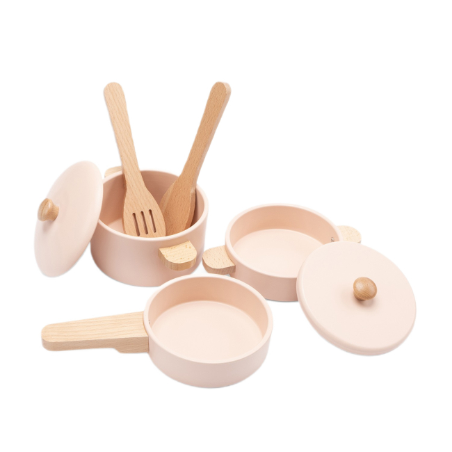 Детские кухни и бытовая техника - Игровой набор New classic toys Посуда розовая (10646)#3