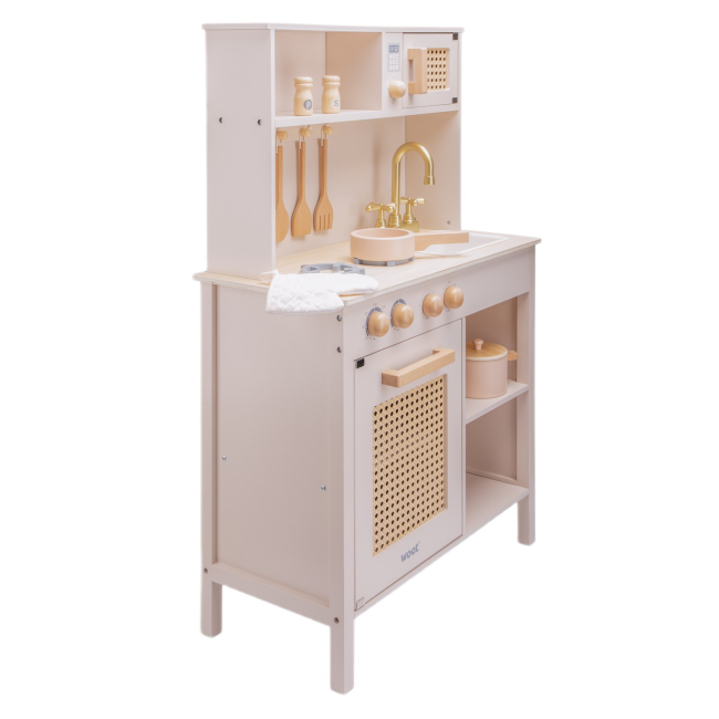 Детские кухни и бытовая техника - Игровой набор New classic toys Мини-кухня - ротанг розовая (11046)#5