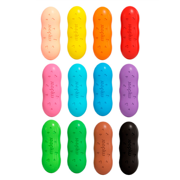 Канцтовары - Крайоны Mideer в виде фасоли 12 цветов (MD6220)#3