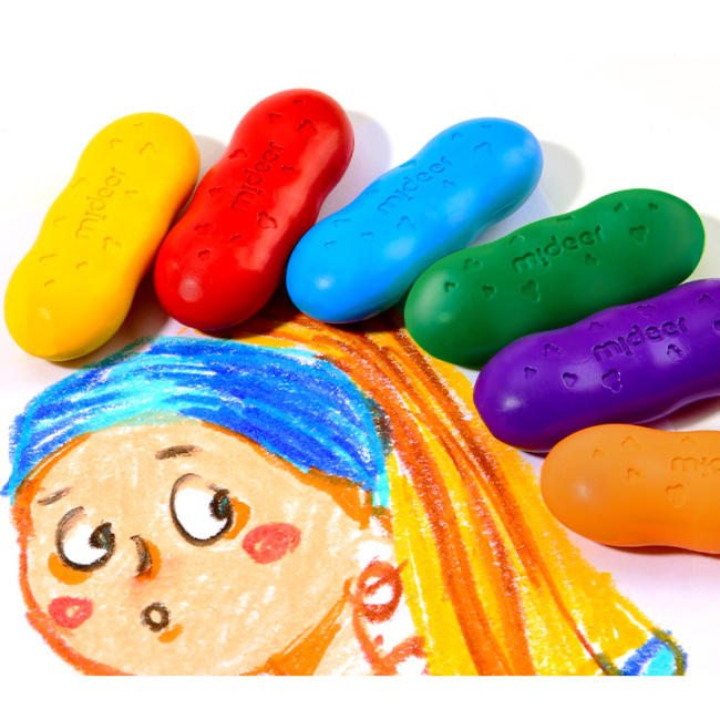 Канцтовары - Крайоны Mideer в виде фасоли 12 цветов (MD6220)#4