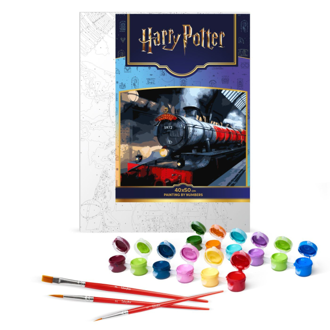 Товары для рисования - Картина по номерам Идейка Harry Potter Хогвартский экспресс с красками металлик extra 40 х 50 (KHO5210)#2
