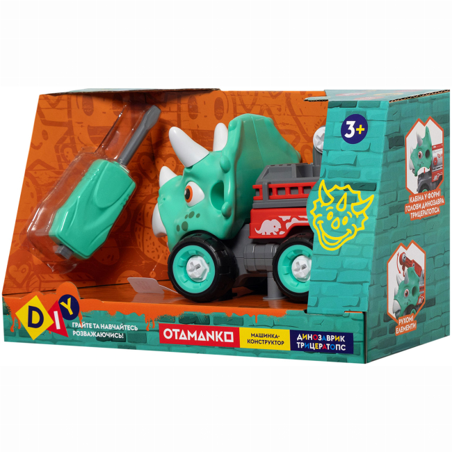 Конструктори з унікальними деталями - Конструктор Otamanko Трицератопс кран Блакитний/червоний (5320300)#4