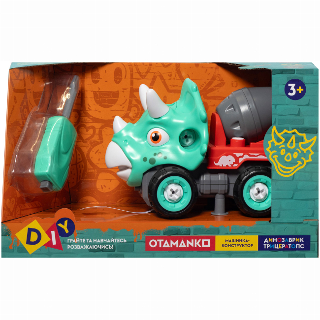 Конструктори з унікальними деталями - Конструктор Otamanko Трицератопс бетонозмішувач Блакитний/червоний (5320301)#2