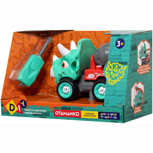 Конструктори з унікальними деталями - Конструктор Otamanko Трицератопс бетонозмішувач Блакитний/червоний (5320301)#4
