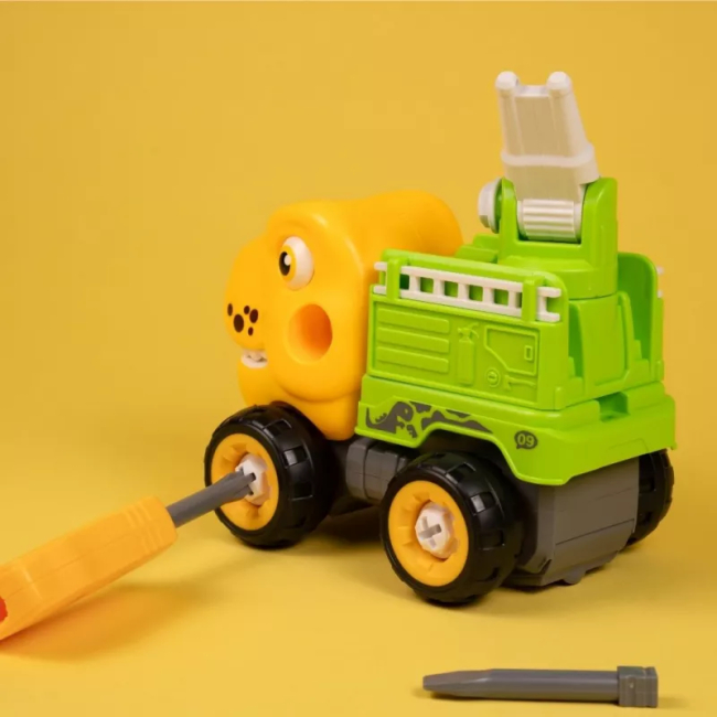 Конструктори з унікальними деталями - Конструктор Otamanko Тиранозавр пожежна машина жовтий/зелений (5320308)#3