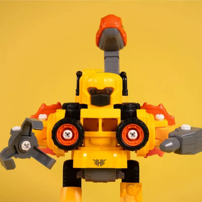 Конструктори з унікальними деталями - ​Конструктор Otamanko Машинка-трансформер Динозавр 5 в 1 жовтий/помаранчевий (5320310)#3