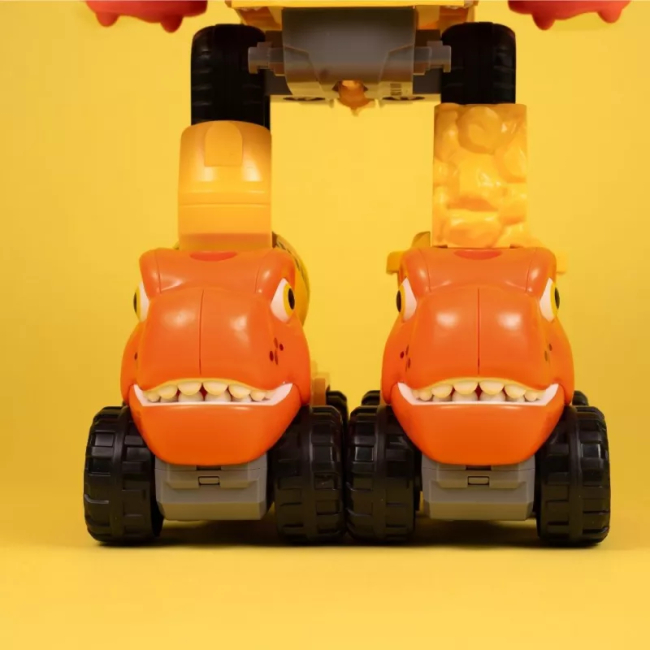 Конструктори з унікальними деталями - ​Конструктор Otamanko Машинка-трансформер Динозавр 5 в 1 жовтий/помаранчевий (5320310)#4