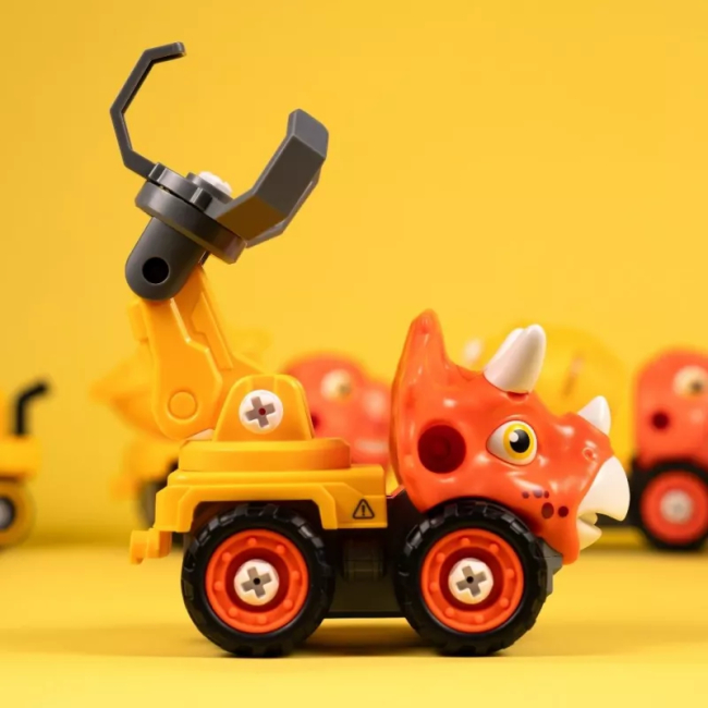 Конструктори з унікальними деталями - ​Конструктор Otamanko Машинка-трансформер Динозавр 5 в 1 жовтий/помаранчевий (5320310)#5