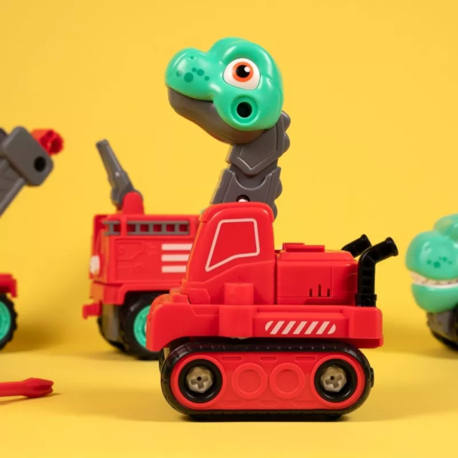 Конструктори з унікальними деталями - Конструктор Otamanko Машинка-трансформер Динозавр 5 в 1 червоний/блакитний (5320311)#5