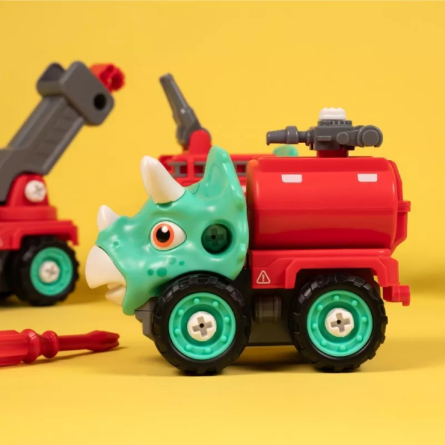 Конструктори з унікальними деталями - Конструктор Otamanko Машинка-трансформер Динозавр 5 в 1 червоний/блакитний (5320311)#6