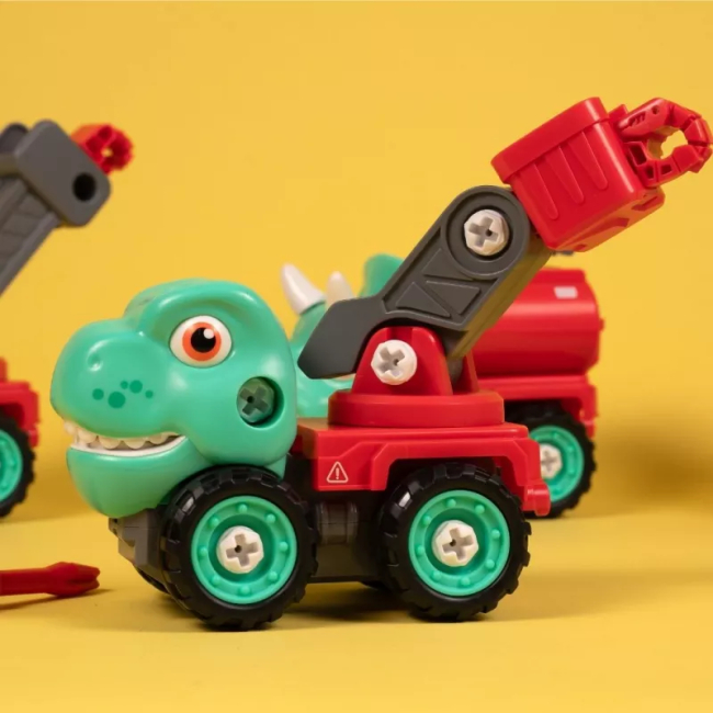 Конструктори з унікальними деталями - Конструктор Otamanko Машинка-трансформер Динозавр 5 в 1 червоний/блакитний (5320311)#7