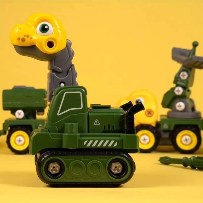 Конструктори з унікальними деталями -  Конструктор Otamanko Машинка-трансформер Динозавр 5 в 1 зелений/жовтий (5320312)#3